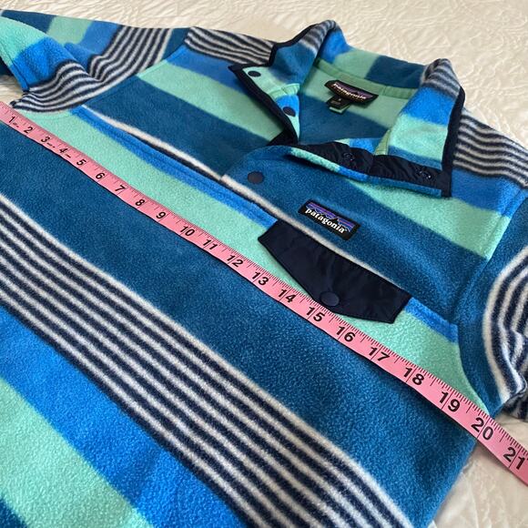 Patagonia 2017 Fitz Striped Synchilla Snap T Pullover Women’s Size Small Outdoor - Picture 5 of 9